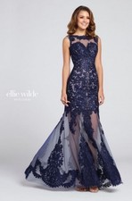 Mon Cheri Ellie Wilde EW117084 Prom Dress with Sheer Skirt