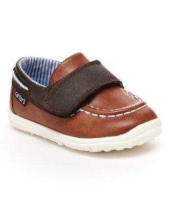 Carter's Jaden-P-B Toddler US 2.5 Brown Moc Toe Slip-On Casual Boat Shoe JOBB558