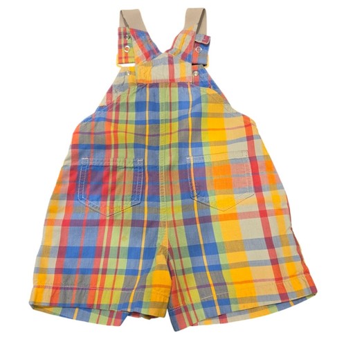 Vintage Gymboree Rainbow Plaid Shortalls Cotton XS - Picture 5 of 6