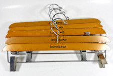 Lot Of 5 Vintage Classic BEBE Bottom Pant Wooden Clothes Hangers