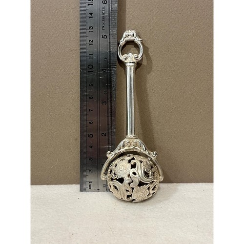Vintage Silver Baby Rattle | Victorian Style Ornate Rattle | Baby Keepsake