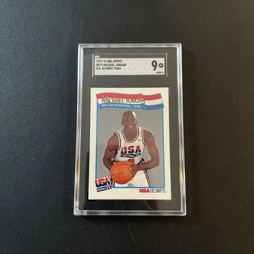 1991-92 NBA Hoops #579 Michael Jordan US Olympic Team SGC 9 Card