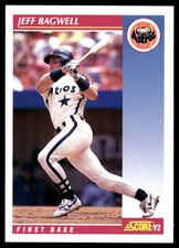 Jeff Bagwell 1992 Score #576 Houston Astros MLB READ FREE SHIPPING AutographDen