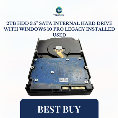 2TB HDD 3.5'' SATA Internal Hard Drive With Windows 10 Pro Legacy Installed Used