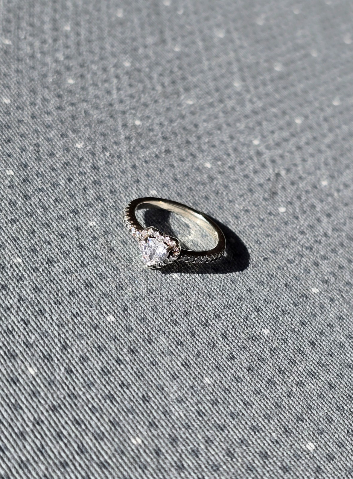 Sterling Silver Heart Cluster Ring - Size O