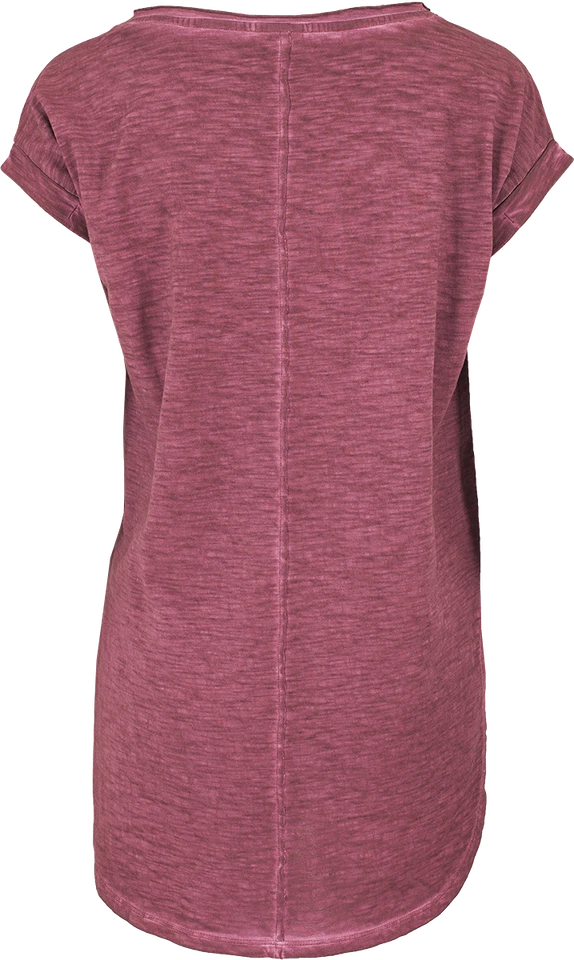 Urban Classics T-Shirt Damen Ladies Long Back Shaped Spray Dye Tee burgund - Bild 2 von 4