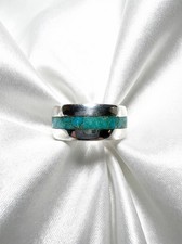 Sterling Silver Genuine Turquoise Eternity Ring Size 7  8