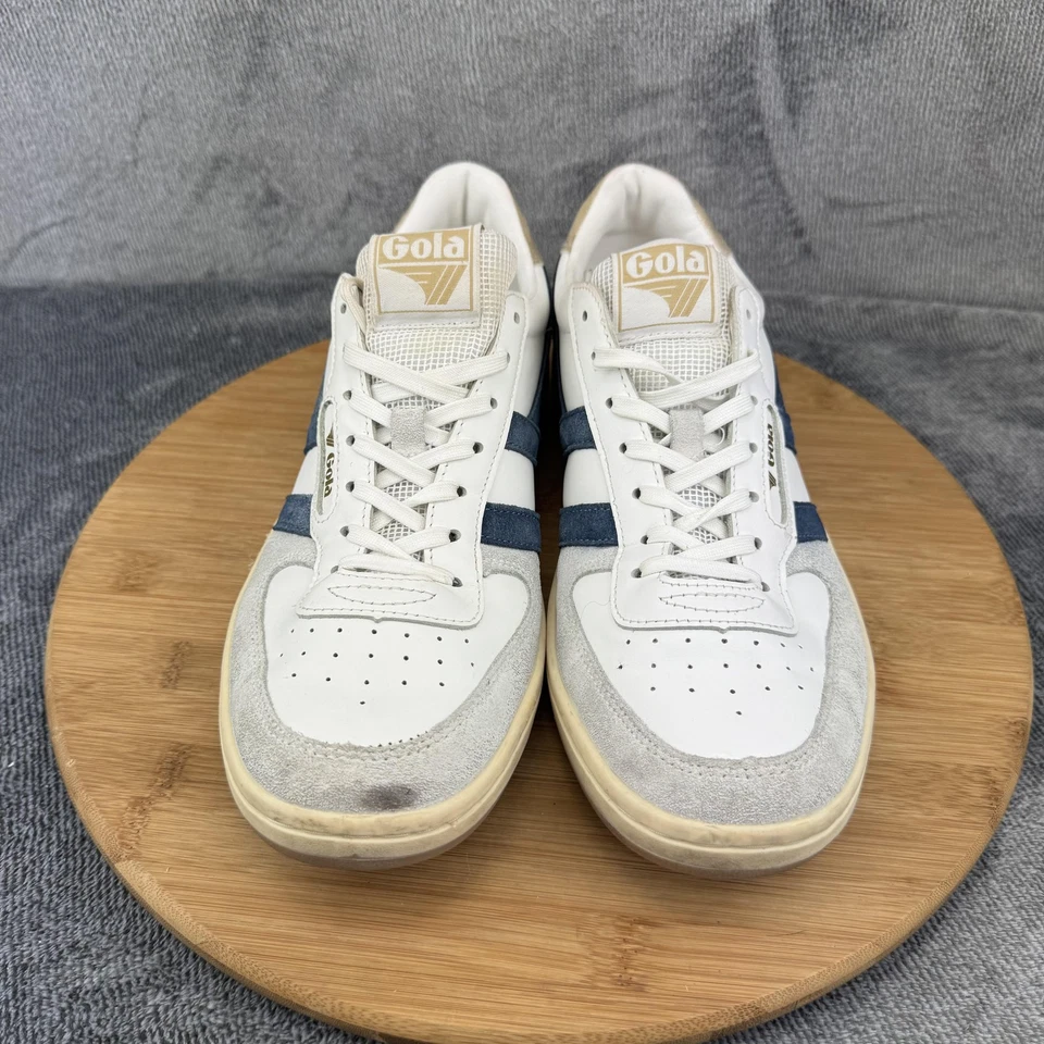 Gola Hawk Shoes Womens Size 9 White Navy Suede Retro Trainers Leather CLB336 - Image 4 of 4