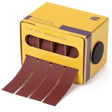 Bates- Emery Cloth Roll, 1" x 20 FT, 4 Grits, 120/180/360/600 Grit, Abrasive