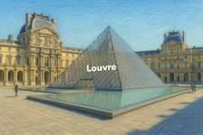 Louvre Coloured Pencil Art (AI GENERATED IMAGE)
