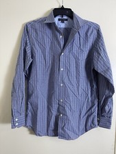 Banana Republic Medium Men  s Check Blue Button Down 15-15. 1/2 Long Sleeve