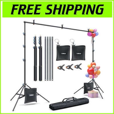 Pro-Grade 9x10 ft Photo Backdrop Support System with Carry Bag and Stabilizers