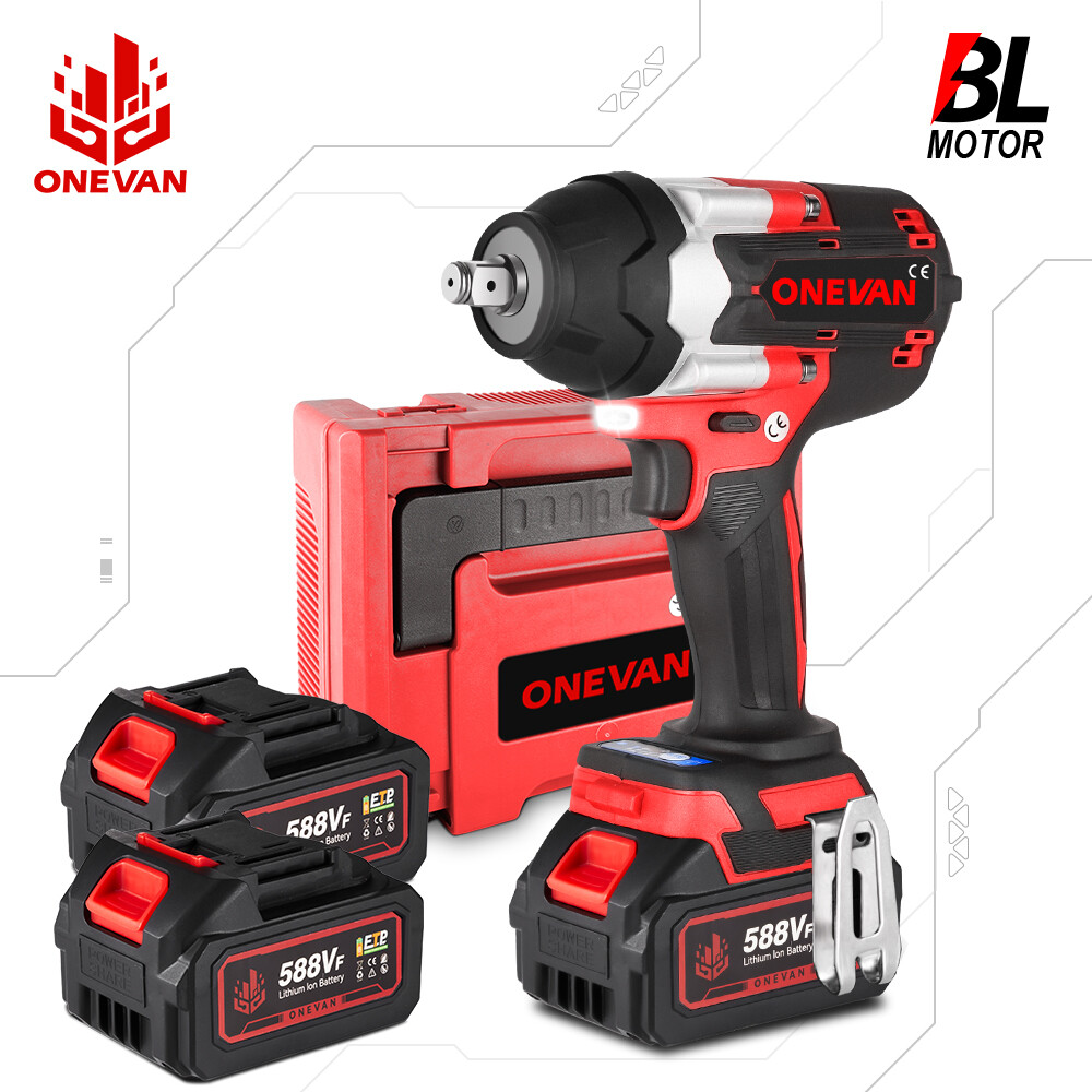 Cordless Brushless Impact Wrench 1/2 Inch Max Torque 1800Nm High Power Driver