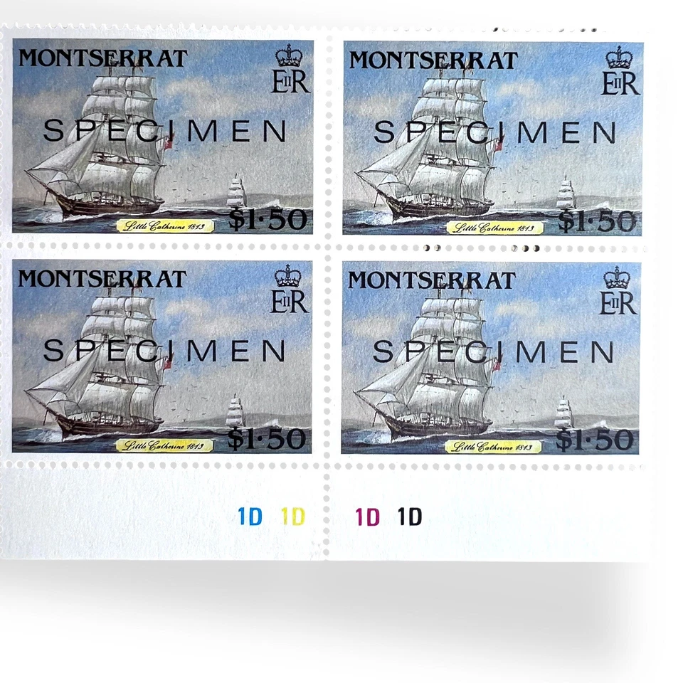 BULK LOT x16 Decimal Stamps UNUSED Montserrat 1986 Postal Sailing Ships MNH - Image 4 of 4