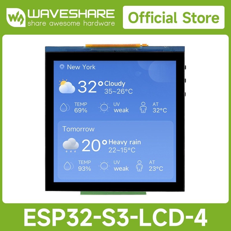Waveshare ESP32-S3 4inch Display Development Board 480×480,32-Bit LX7 Dual-Core