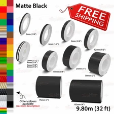 MATTE BLACK Roll PIN STRIPE Body PinStriping Trim Line TAPE Decal Vinyl Stickers