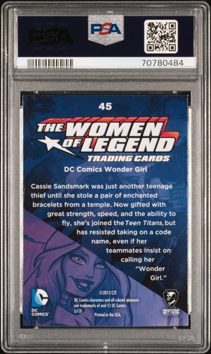 WONDER GIRL PSA 10 2013 DC Comics the Women of Legend Foil #45 - Imagen 2 de 2