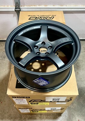 SET OF 4 RAYS GRAM LIGHTS 57CR GUN BLUE GUNBLUE 2 17x9 +38MM 5x100