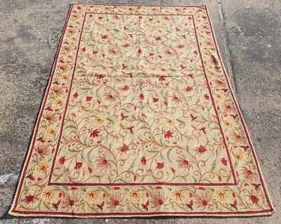 Vintage Handgewebt Traditionell Kashmiri Multicolor Kelim Teppich Carpet 185x122 cm