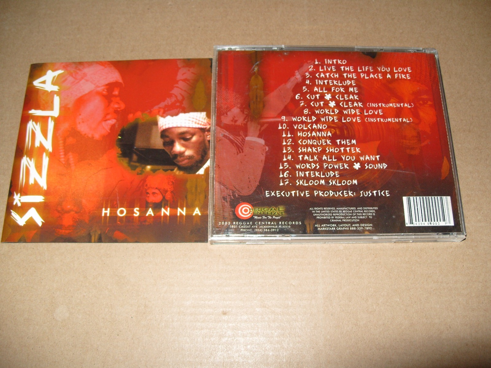 Sizzla - Hosanna (2002) CD NEAR MINT / INLAYS EXCELLENT CONDITION