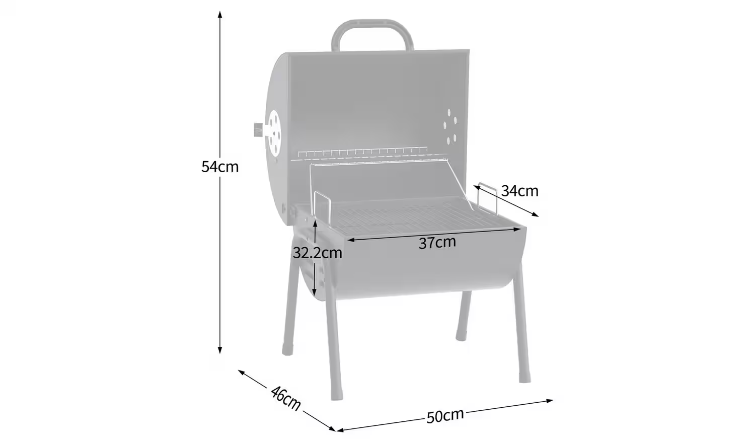 Tabletop Oil Drum Charcoal Barbecue Grill eBay