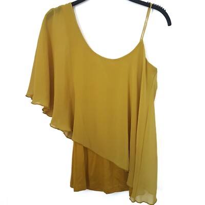 Joyce Leslie Women's Mustard Yellow One Shoulder Top - Size S