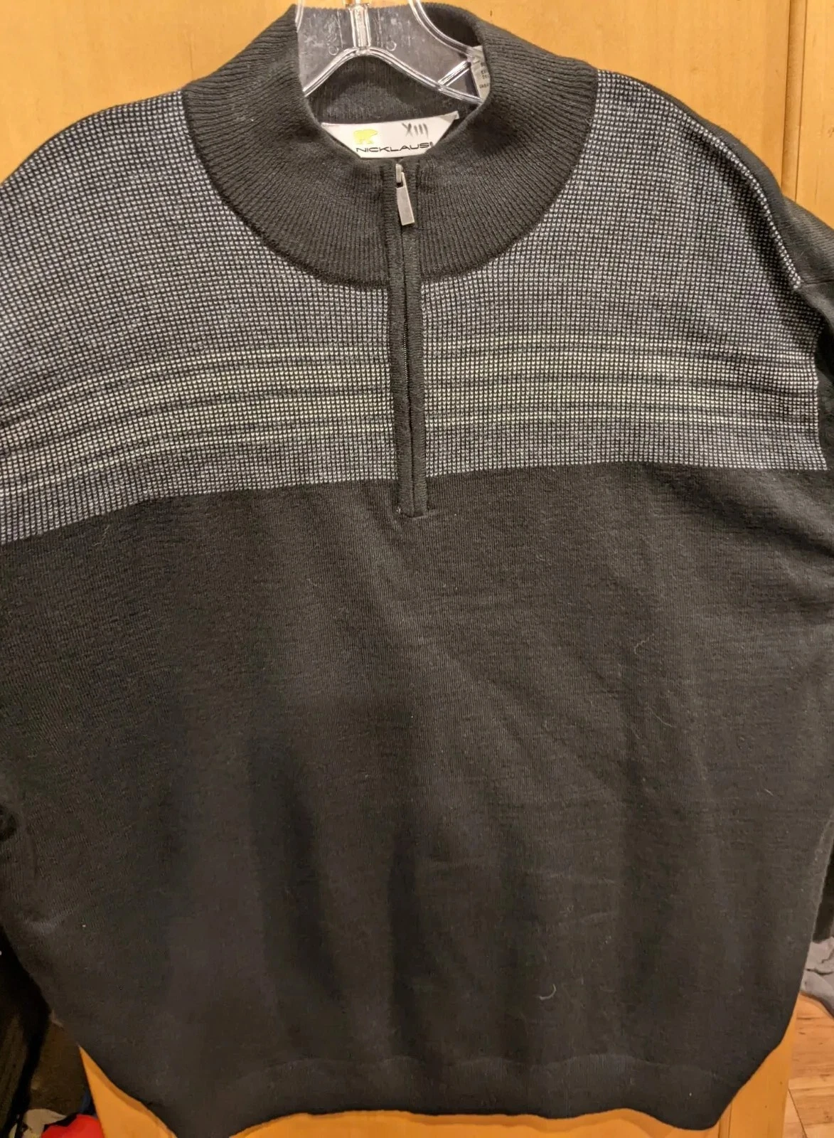 Jack Nicklaus 1/4 Zip Pullover Sweater Men's XXL 2xl Merino Wool Blend black