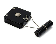 Seltene Art Deco Cartier Schmink Dose mit Lippenstifthülse aus 18K Gold &Platin