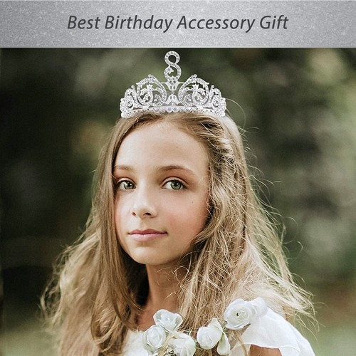 8th Birthday Accessories for Girls - Silver Tiara & Sash with 'It's My 8th Bi... - Picture 7 of 7