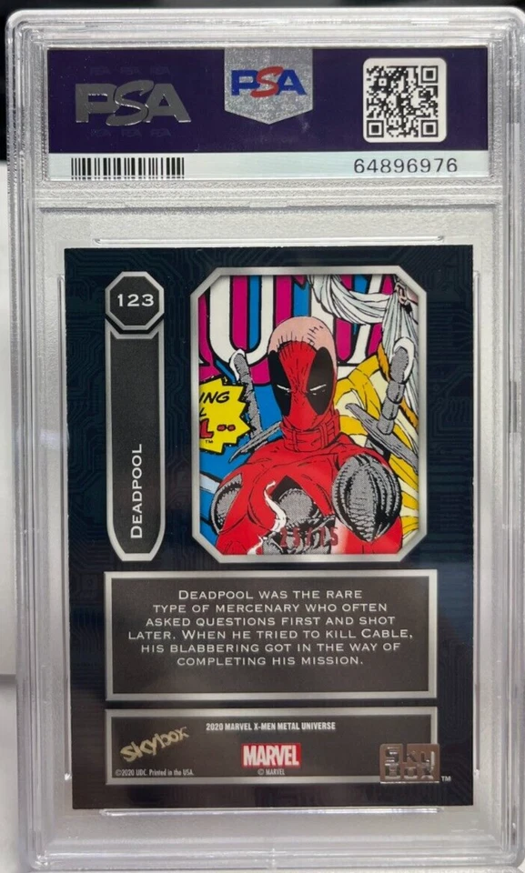 Deadpool 2021 UD Marvel X-Men Metal Universe #123 - PINK PMG #'d 25/75 - PSA 8 - Image 4 of 4