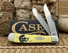 Case XX USA Smooth Yellow SQUIRREL Stainless Trapper Pocket Knife