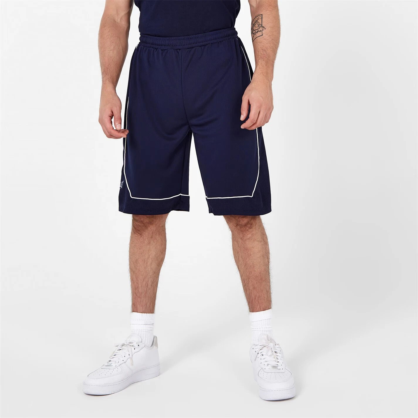 Mens Everlast Basketball Gym Training Running Sports Shorts - Navy Blue