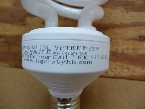 4 Pack H&H 42 Watt 6700K Vi-Tek 93+ Energy Saver Spiral Sunlight Light Bulbs - Picture 2 of 6