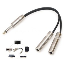 1To2 6.35mm Mono Jack Splitter HiFi Audio Musical Instruments Adapter Connector