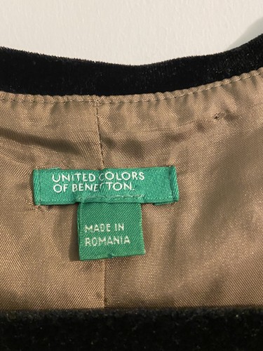 Vestido vintage United Colors Of Benneton estilo boho hippie para mujer ribete de terciopelo - Imagen 7 de 7