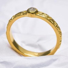 Ring size 6.5 Gold Vermeil Sterling Silver Genuine Natural 0.08ct Diamond 2.26 g