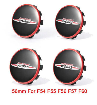 4x 56mm John Cooper Works Emblem Nabenkappen Nabendeckel Radkappen Für Mini JCW
