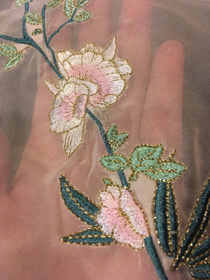 62” wide polyester georgette Fabric ￼w embroidery 30”long - Image 4 of 4