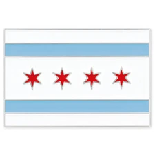 PinMart's Rectangle City of Chicago Flag Enamel Lapel Pin