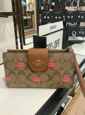coach wallet with lips
