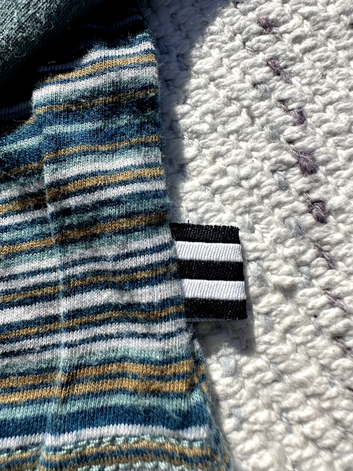 Splendid T-Shirt 7 Blue Striped 1/4 Buttons Long SleeveEveryday Logo Kids Boys Foto 3 de 4