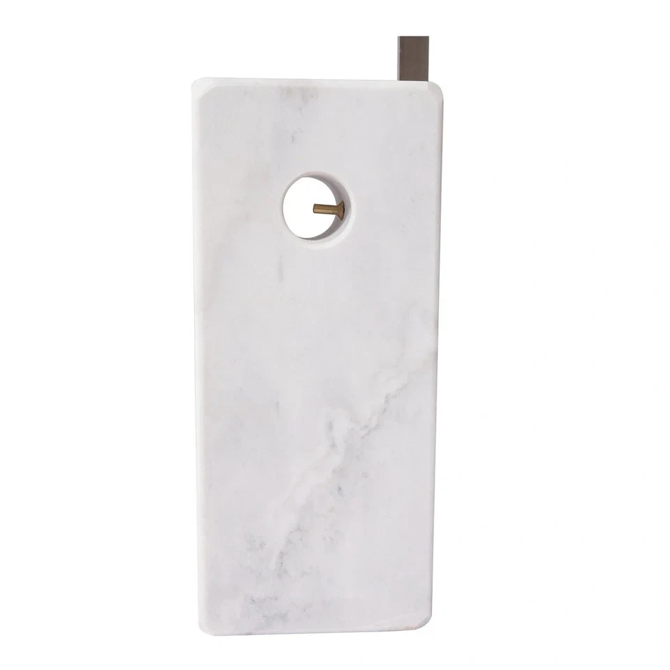 Arco Marble Lamp with Cube Base, Silver/White - Image 3 of 4
