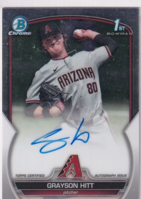 2023 Topps MLB Baseball Bowman Chrome No. CDA-GH Grayson Hitt On-Card Auto