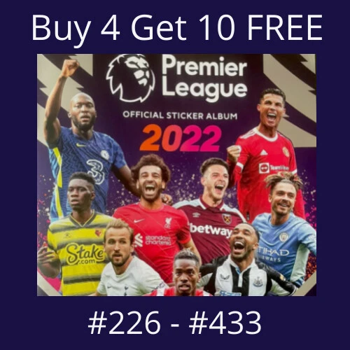 Panini Premier League 2022 Stickers #226 - #433 (Fulham to Man U ) - FULL STOCK