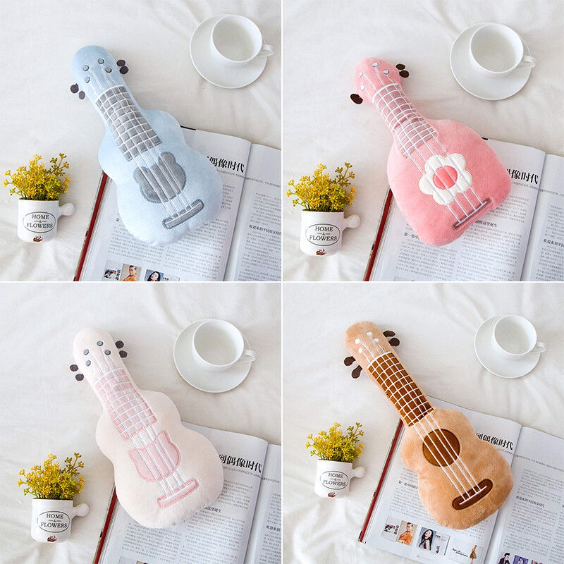Générique Peluche Guitare - Figurines Instrument Musical Douces,Décoration Maison Réaliste Pour Âges