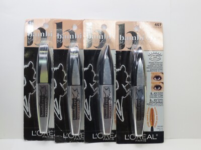 L'OREAL BAMBI EYE INSTANT EYE OPENING MASCARA #407 EXTRA NOIR 0.28 OZ (LOT OF 4)