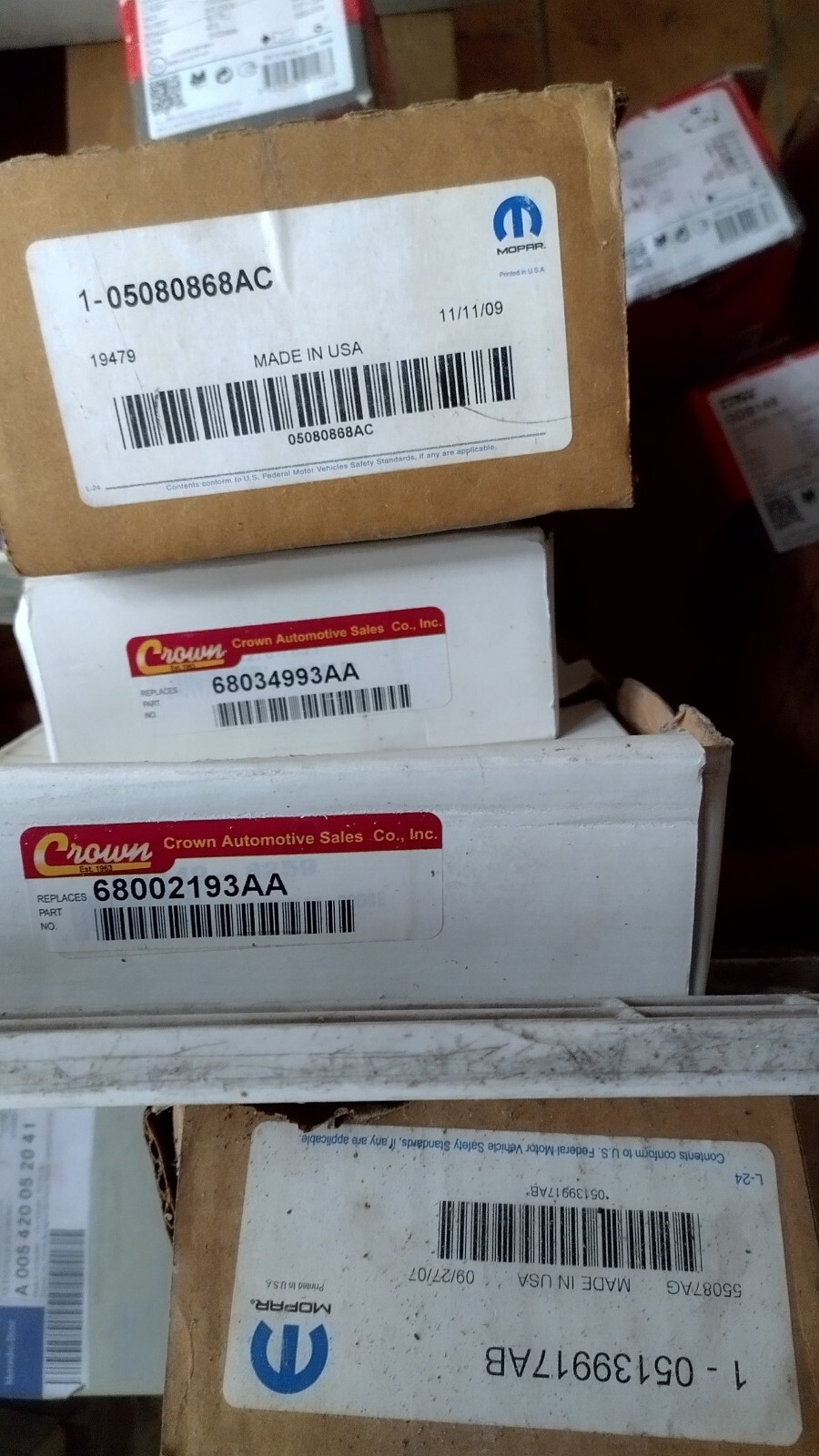 Plaquettes frein 68002193AA pour rénover le freinage Dodge