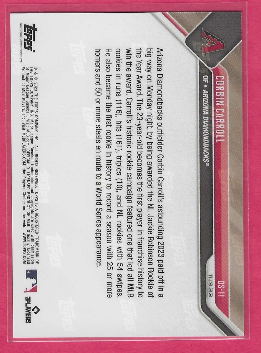 2023 Topps Now NL Rookie of the Year CORBIN CARROLL #OS-11 Arizona