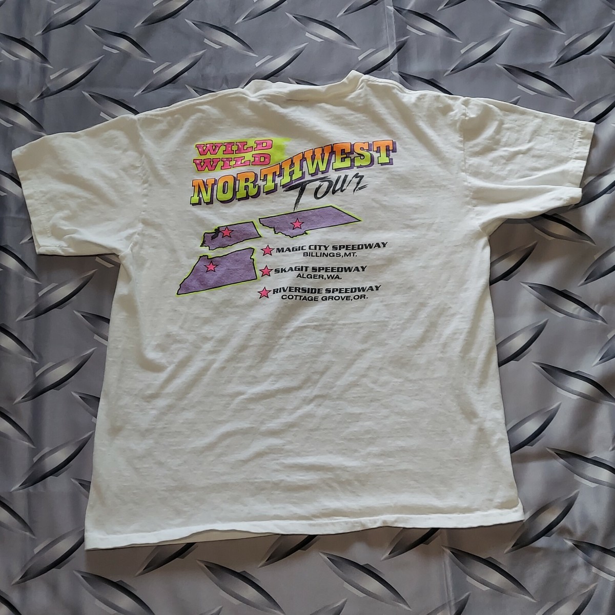 【oan】1994 Caracing Short Sleeve T-shirt VTG 1994 Sprint Car Outlaw Racing T Shirt Northwest Sz L