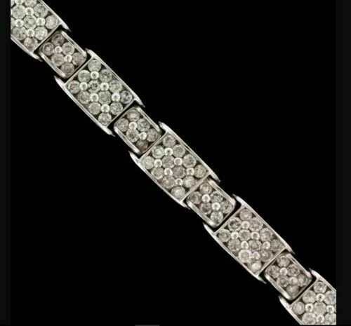 3,63 quilates Brazalete brillante hecho a mano con clip de diamantes creado en laboratorio para hombre regalole Foto 3 de 4